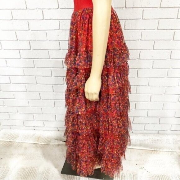 Boden Rocket Red Ruffle Tulle Midi Skirt – Size 14 – NWT - Picture 6 of 14
